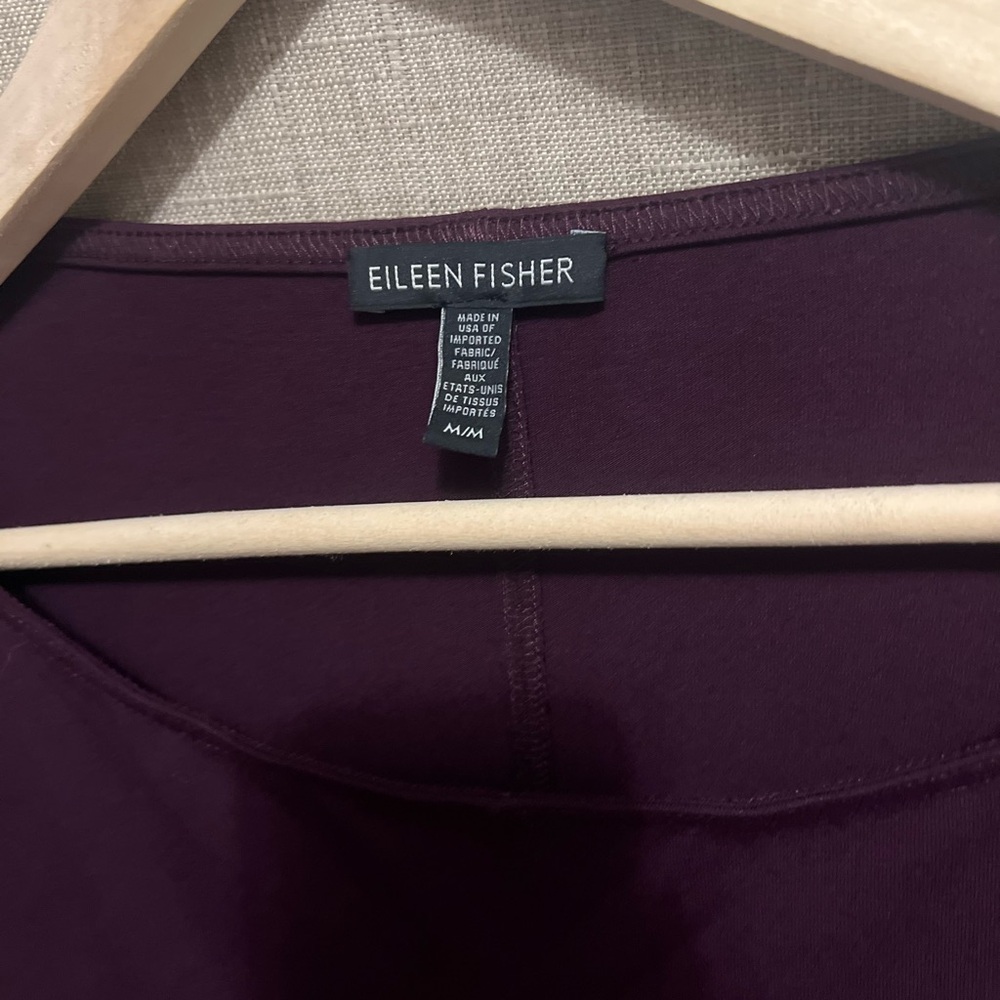 Eileen Fisher Viscose Plum Women’s Classic Style Quality Medium Elevated Basics - Picture 3 of 8